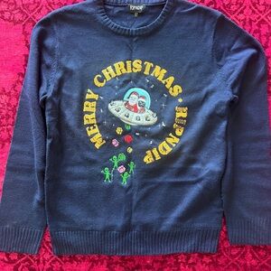 Ripndip Merry Christmas UFO Sweater - Black and Gold